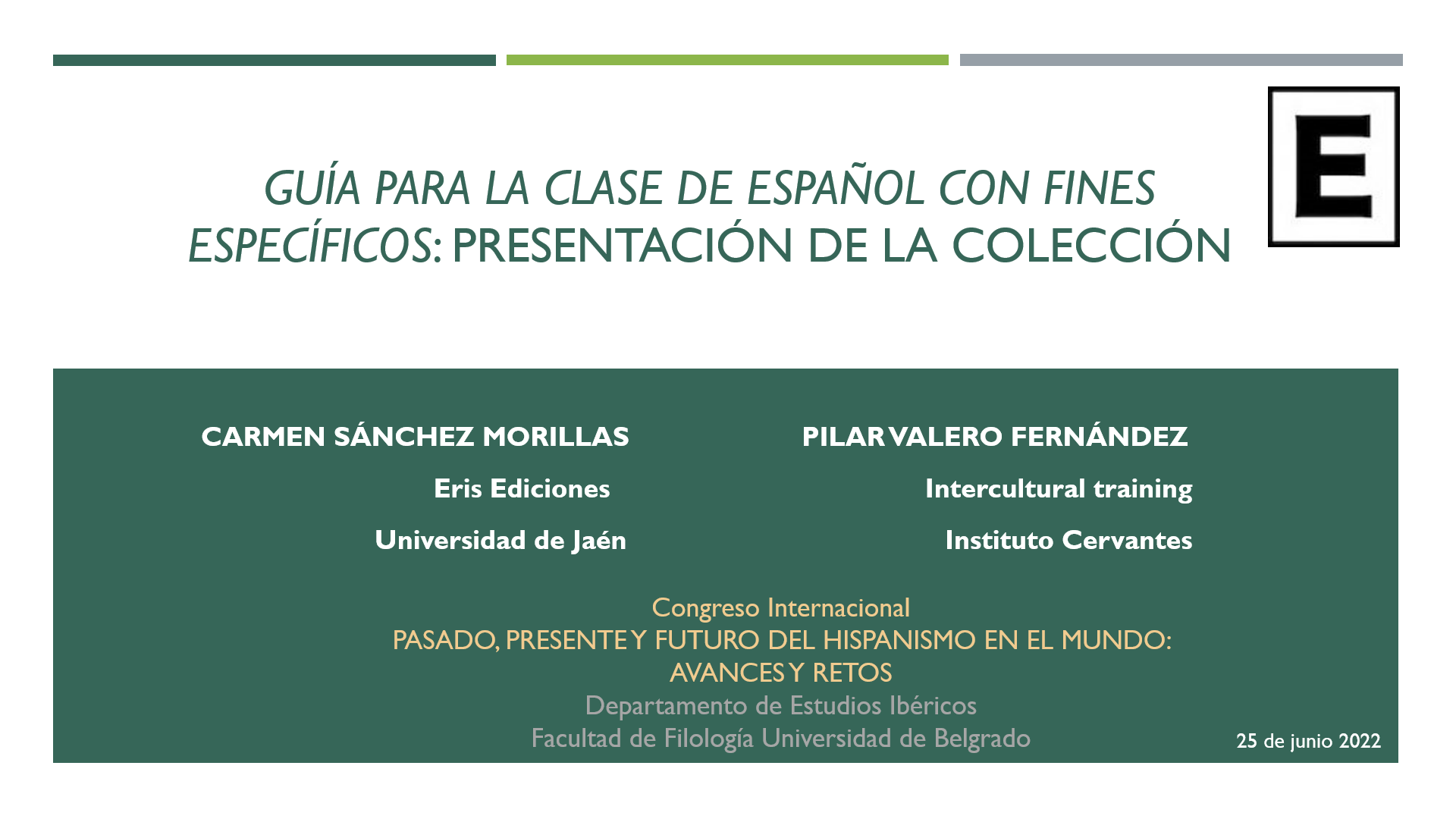 Presentación de la «Guía para la clase de español con fines específicos» en Belgrado